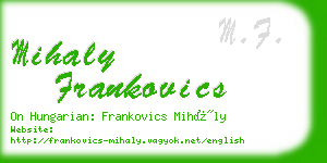 mihaly frankovics business card
